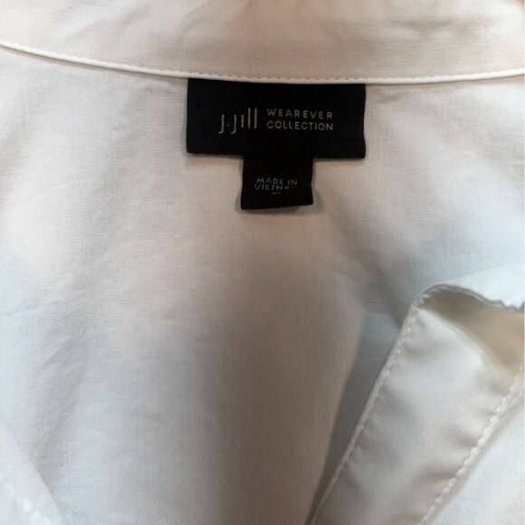 J.Jill Womens Wearever Collection Button Front Blouse White Long-Sleeve Casual - Picture 2 of 12